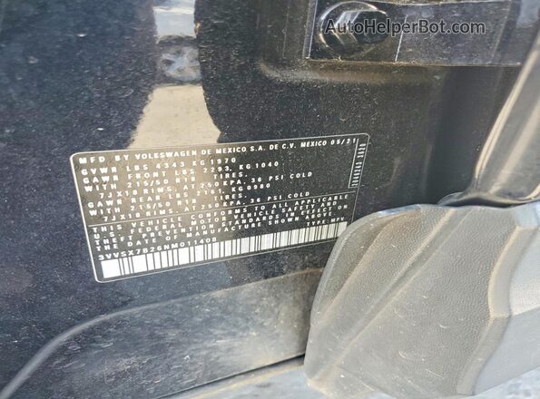 3VVSX7B26NM011408 2022 VOLKSWAGEN TAOS Black Вид наклейки з VIN-кодом