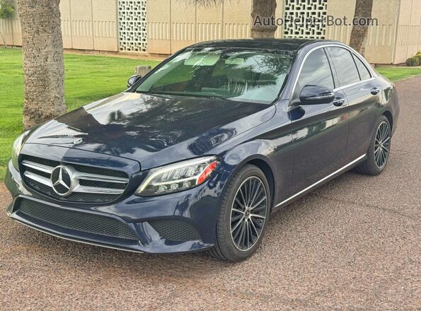 WDDWF8DB9KR482992 2019 MERCEDES-BENZ C-CLASS Синий Задняя правая четверть