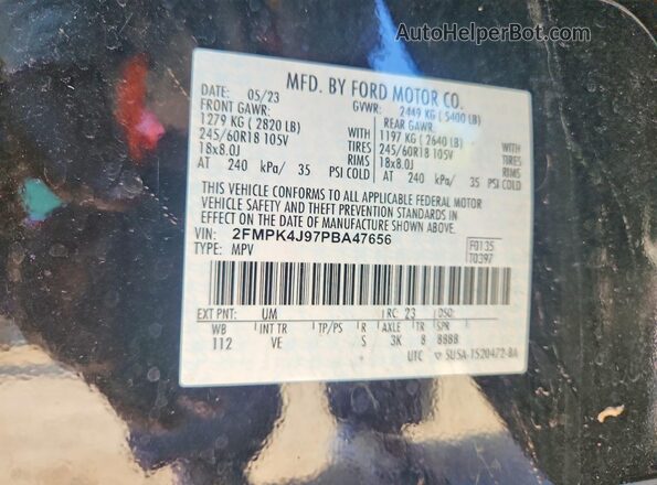 2FMPK4J97PBA47656 2023 FORD EDGE Black 