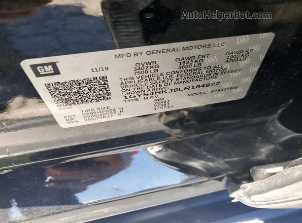 1GYS4HKJ8LR184972 2020 CADILLAC ESCALADE Black Vista interior de 360 grados