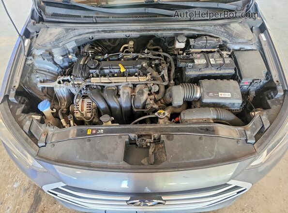 KMHD74LF6JU648159 2018 HYUNDAI ELANTRA Gray Vista del compartimento del motor