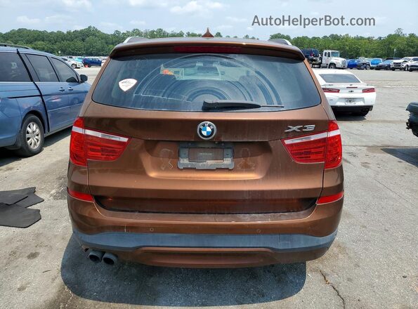 5UXWX9C56H0T11685 2017 BMW X3 Brown Вид салону спереду