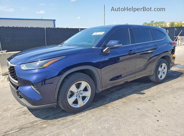 5TDCZRAH7NS546164 2022 TOYOTA HIGHLANDER Blue Rear left