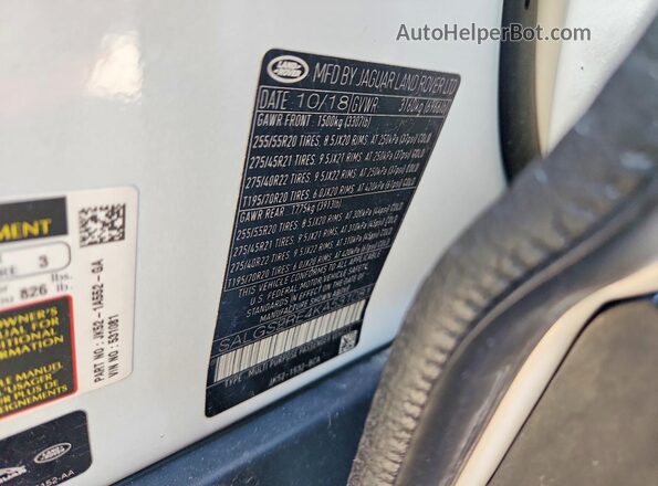 SALGS2RE4KA531081 2019 LAND ROVER RANGE ROVER White სალონის 360-გრადუსიანი ხედი