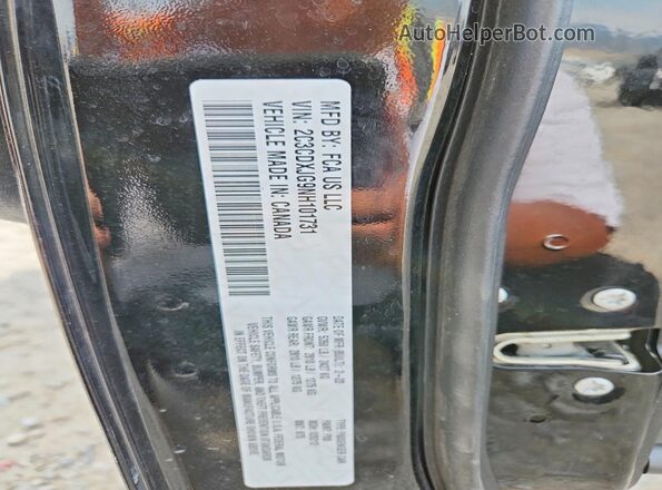 2C3CDXJG9NH101731 2022 DODGE CHARGER Black VIN կոդի պիտակի տեսք