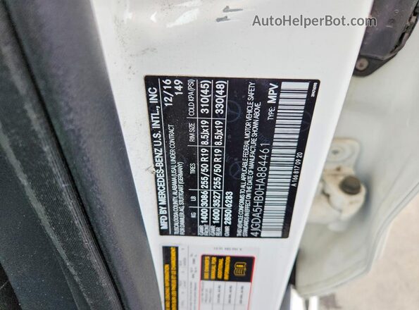 4JGDA5HB0HA884461 2017 MERCEDES-BENZ GLE White Widok wnętrza 360 stopni