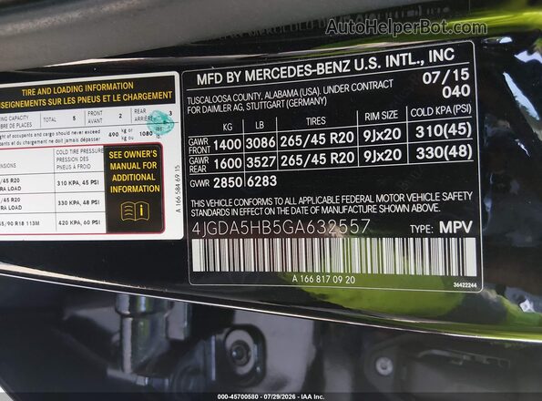 4JGDA5HB5GA632557 2016 MERCEDES-BENZ GLE 350 Black Շարժիչի բաժամունքի տեսք