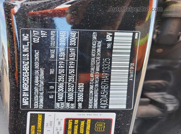 4JGDA5HB7HA913325 2017 MERCEDES-BENZ GLE Black Widok wnętrza 360 stopni