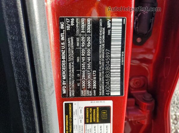 4JGDA5JB3JB045897 2018 MERCEDES-BENZ GLE Burgundy Շարժիչի բաժամունքի տեսք