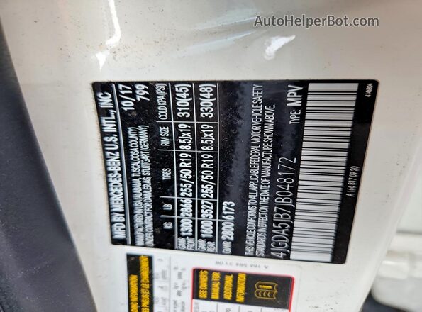 4JGDA5JB7JB048172 2018 MERCEDES-BENZ GLE Белый Вид подкапотного пространства