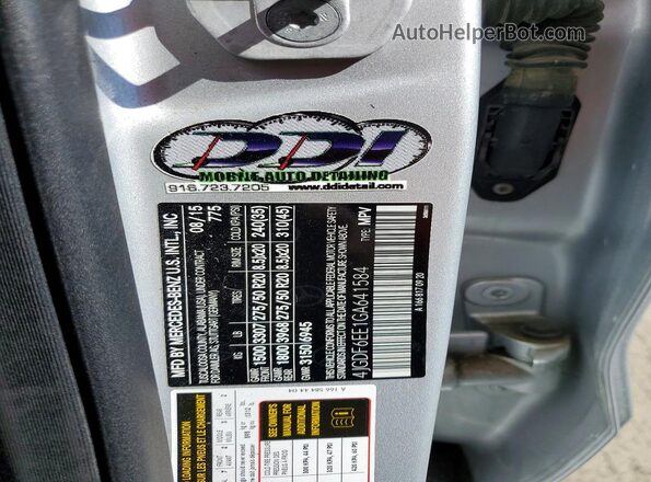 4JGDF6EE1GA641584 2016 MERCEDES-BENZ GL-CLASS Silver VIN կոդի պիտակի տեսք