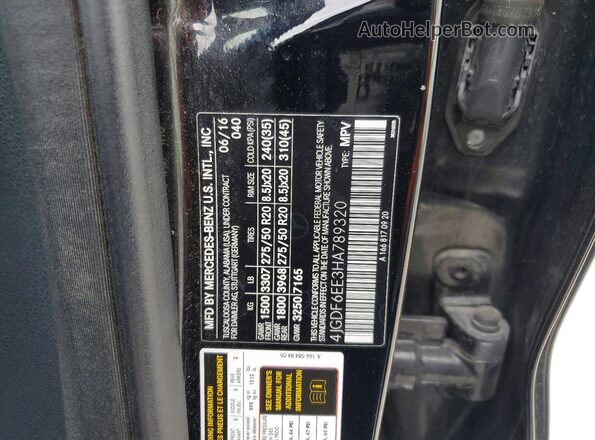 4JGDF6EE3HA789320 2017 MERCEDES-BENZ GLS Black Widok komory silnika