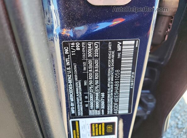 4JGDF6EE5HA881058 2017 MERCEDES-BENZ GLS Синий Вид наклейки с VIN-кодом