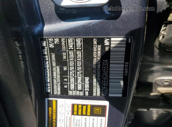 4JGDF6EE6GA655304 2016 MERCEDES-BENZ GL-CLASS Gray VIN sticker view