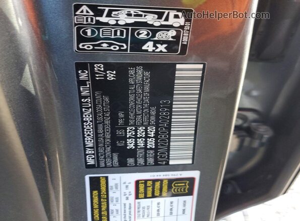 4JGDM2DB0PA028913 2023 MERCEDES-BENZ EQS Gray VIN sticker view