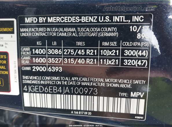 4JGED6EB4JA100973 2018 MERCEDES-BENZ AMG GLE 43 COUPE Black Вид підкапотного простору