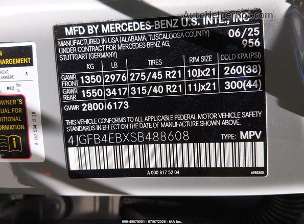 4JGFB4EBXSB488608 2025 MERCEDES-BENZ GLE 350 Серый Вид подкапотного пространства