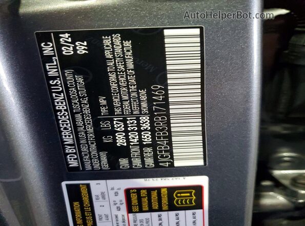 4JGFB4FB3RB171469 2024 MERCEDES-BENZ GLE Gray Widok wnętrza 360 stopni
