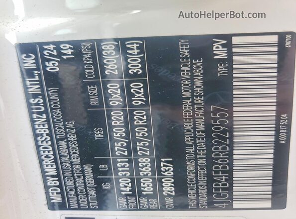 4JGFB4FB6RB229557 2024 MERCEDES-BENZ GLE White 360 interior view