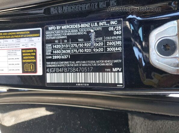 4JGFB4FB7SB470517 2025 MERCEDES-BENZ GLE Black Vista interior de 360 grados