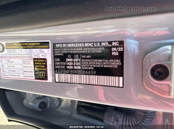 4JGFB4FB9RB066659 2024 MERCEDES-BENZ GLE 350 Gray Engine compartment view