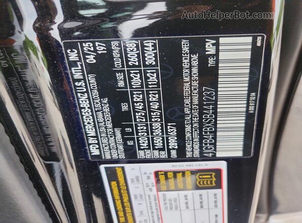 4JGFB4FBXSB441237 2025 MERCEDES-BENZ GLE Black VIN կոդի պիտակի տեսք