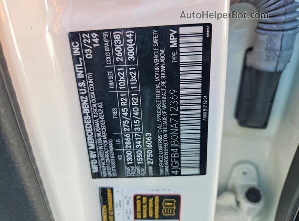 4JGFB4JB0NA712369 2022 MERCEDES-BENZ GLE Белый Вид подкапотного пространства