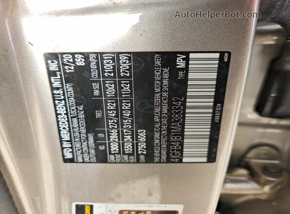 4JGFB4JB1MA383342 2021 MERCEDES-BENZ GLE Burn Vista del compartimento del motor