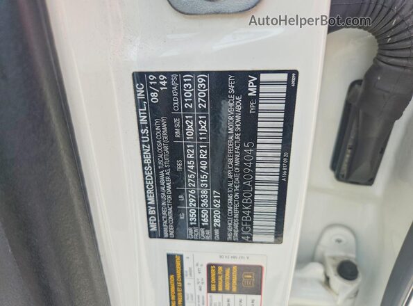 4JGFB4KB0LA094045 2020 MERCEDES-BENZ GLE Белый Вид подкапотного пространства