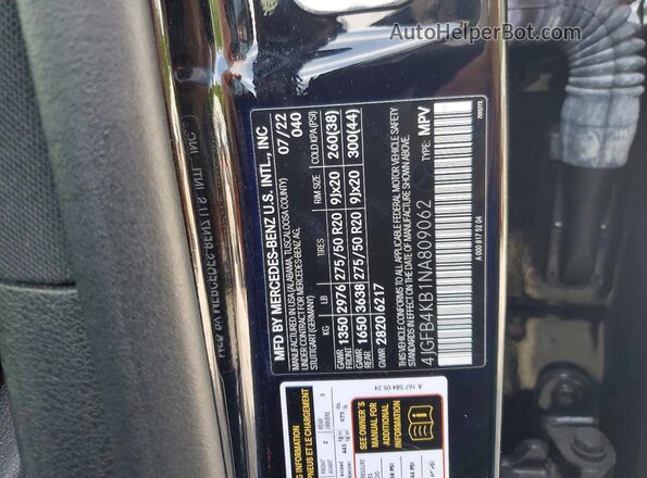 4JGFB4KB1NA809062 2022 MERCEDES-BENZ GLE Black Панорамний вид салону 360°