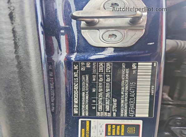 4JGFB4KB2LA047115 2020 MERCEDES-BENZ GLE Blue Вид наклейки з VIN-кодом