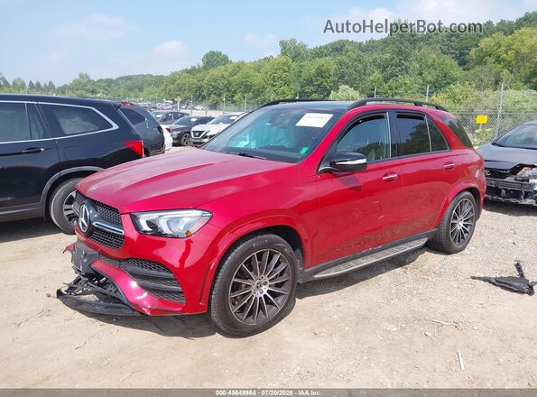 4JGFB4KB6NA669669 2022 MERCEDES-BENZ GLE 350 Red Առջևի ձախ երեք քառորդ տեսարան