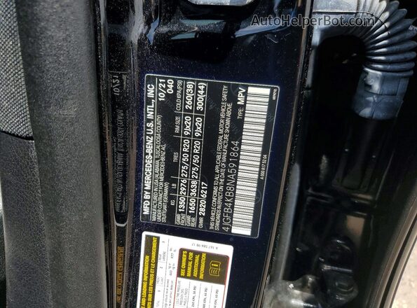 4JGFB4KB8NA591864 2022 MERCEDES-BENZ GLE Черный Вид наклейки с VIN-кодом