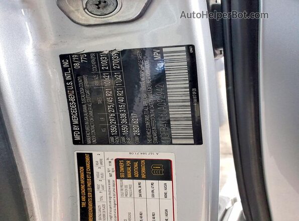 4JGFB4KE6LA092942 2020 MERCEDES-BENZ GLE Silver Widok komory silnika