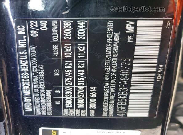 4JGFB5KB3PA840726 2023 MERCEDES-BENZ GLE Black VIN կոդի պիտակի տեսք