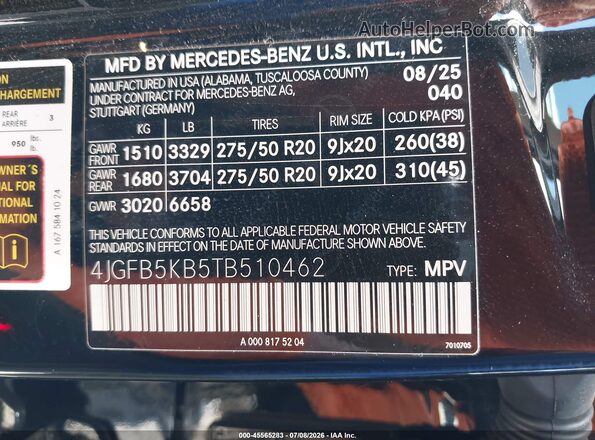 4JGFB5KB5TB510462 2026 MERCEDES-BENZ GLE 450 Black Vista del compartimento del motor