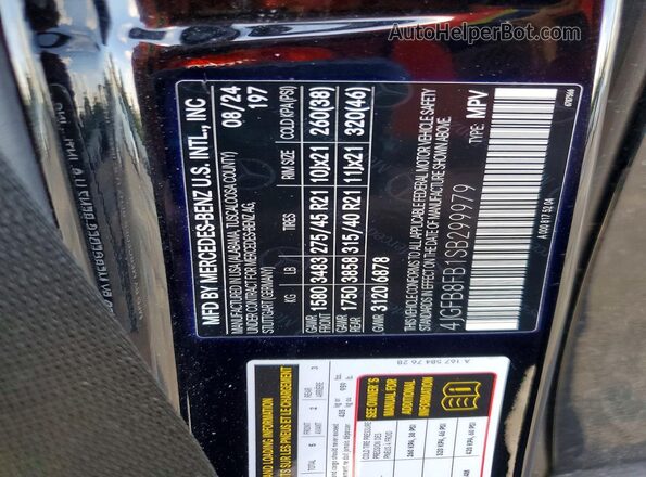 4JGFB8FB1SB299979 2025 MERCEDES-BENZ GLE Black Widok naklejki z numerem VIN