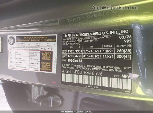 4JGFD5KB0TB648596 2026 MERCEDES-BENZ GLE 450 COUPE Gray Engine compartment view