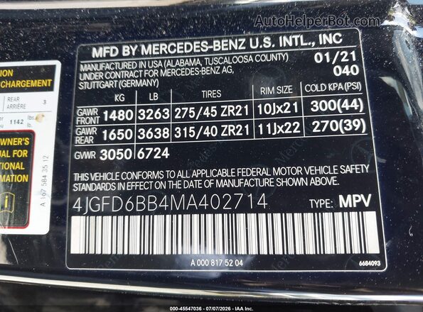 4JGFD6BB4MA402714 2021 MERCEDES-BENZ AMG GLE 53 COUPE Black Widok komory silnika