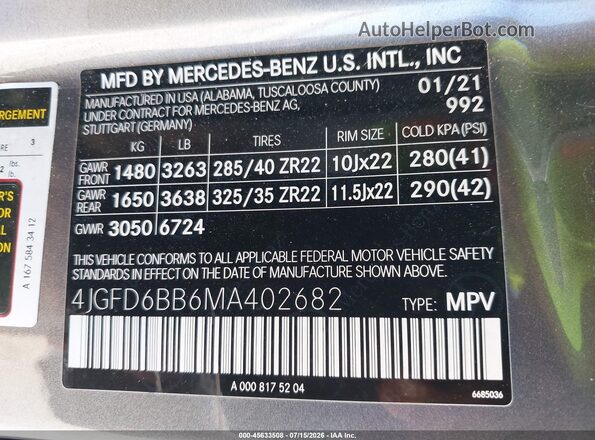 4JGFD6BB6MA402682 2021 MERCEDES-BENZ AMG GLE 53 COUPE Black Vista del compartimento del motor