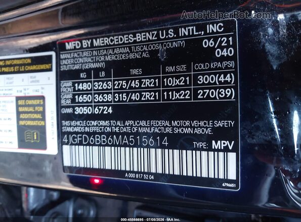 4JGFD6BB6MA515614 2021 MERCEDES-BENZ AMG GLE 53 COUPE Black Вид підкапотного простору