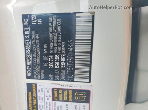 4JGFF5KEXRB104829 2024 MERCEDES-BENZ GLS White Vista interior de 360 grados
