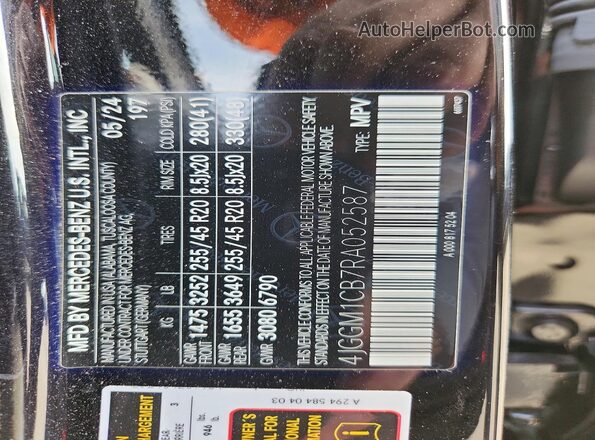 4JGGM1CB7RA052587 2024 MERCEDES-BENZ EQE Black VIN կոդի պիտակի տեսք