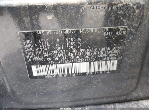 4S3BNAA65G3044572 2016 SUBARU LEGACY Blue Widok komory silnika
