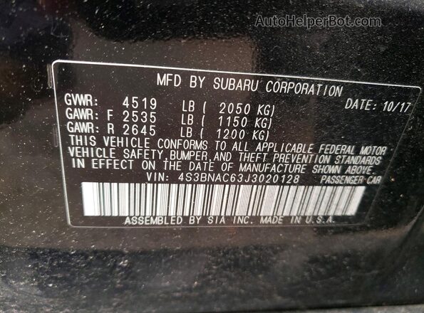 4S3BNAC63J3020128 2018 SUBARU LEGACY Black Շարժիչի բաժամունքի տեսք