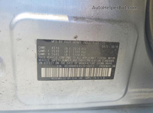 4S3BNAD64G3018802 2016 SUBARU LEGACY Silver Շարժիչի բաժամունքի տեսք