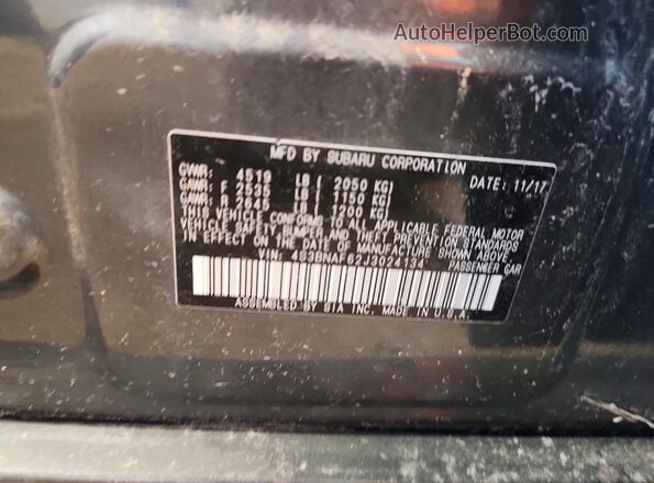 4S3BNAF62J3024134 2018 SUBARU LEGACY Charcoal Engine compartment view