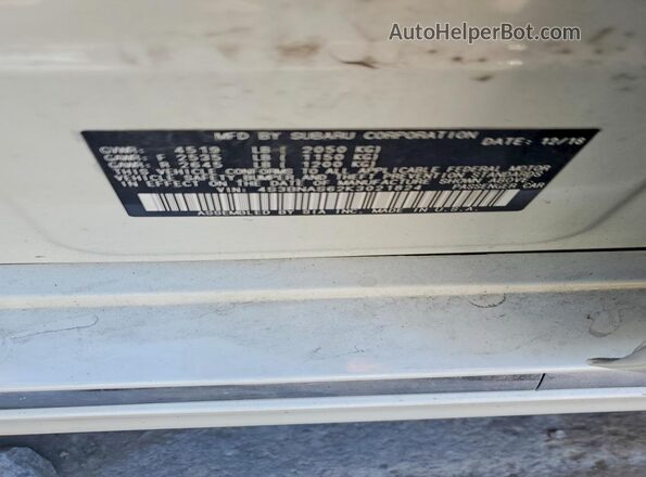 4S3BNAS62K3021824 2019 SUBARU LEGACY White Engine compartment view