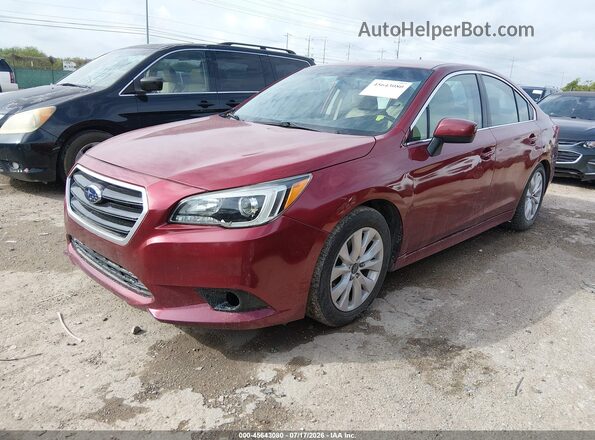 4S3BNBC65G3061455 2016 SUBARU LEGACY Red წინა მარცხენა ხედი სამი მეოთხედიდან