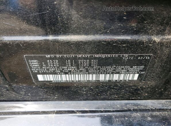 4S3BNBD61G3003079 2016 SUBARU LEGACY Black Engine compartment view